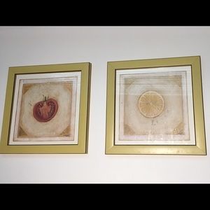 Artwork - Tomato and Lemon, set of 2, 8.5”x8.5